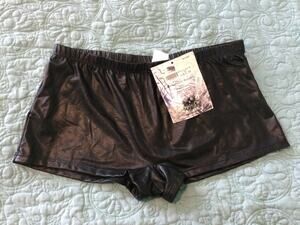 Spirit Halloween Black Metallic Boyshorts Medium/Large NWT